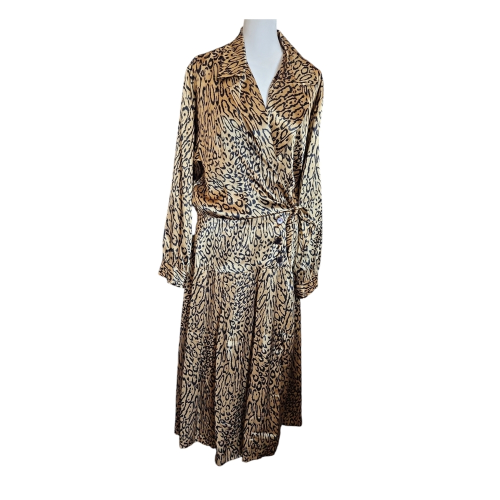 1980s leopard print dress size 14